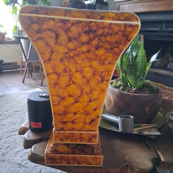 Maitland Smith Hand Painted Lion’s FeetPlanter Vase 17” Tall X 10” Square